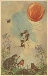 The Balloon Goes Up - Molly Brett Multiple Animals Postcard Postcard Postcard