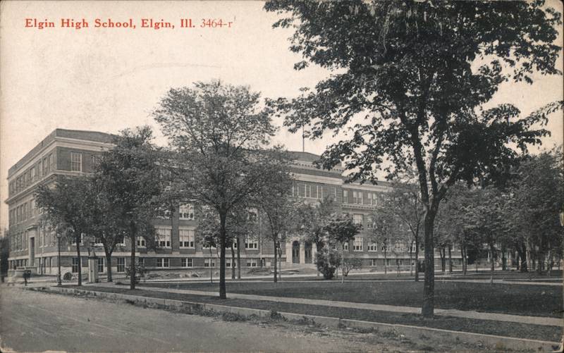 Elgin High School Illinois Postcard
