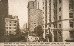 Junction of Kearny, Market, Geary and Third Streets Postcard