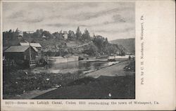 Scene on Lehigh Canal, Union Hill Weissport, PA Postcard Postcard Postcard