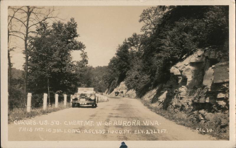 Cheat Mountain West of Aurora West Virginia Postcard