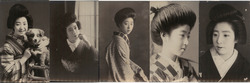 Set of 5: Young Japanese Woman, Geisha Traditional Dress Postcard