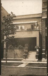 Front Porch View of House with Tree Postcard