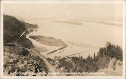 Rooster Rock from Crown Point Columbia River Highway Postcard