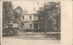 Helen in front of Family Home with New Car Cars Postcard Postcard Postcard