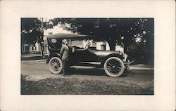 Man with new car Cars Postcard Postcard Postcard