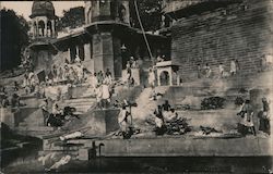 Hindu Cremations Ganges River, India Postcard Postcard Postcard