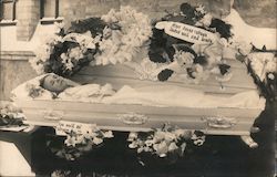 Woman Lying in Coffin, Post-Mortem Death Postcard Postcard Postcard