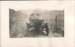 People in Vintage Car Drive Through Fields Cars Postcard Postcard Postcard