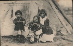 Human Zoo Samoyed Woman With Children, Carl Hagenbeck's Tierpark Stellingen-Hamburg, Germany Postcard Postcard Postcard