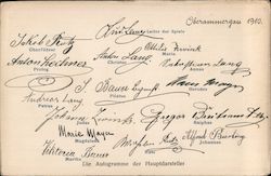 The Autographs of the Leading Actors Obergrammergau, Germany Postcard Postcard Postcard