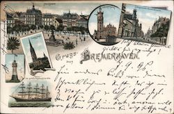 Evangelical Church, Potosi, Market Square,Burgermeister-Smidt, Lighthouse Bremerhaven, Germany Postcard Postcard Postcard