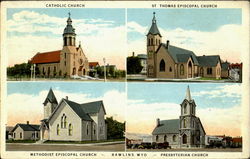 Churches Multi View Postcard