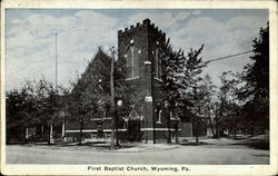 First Baptitst Church Wyoming, PA Postcard Postcard