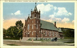 Holy Redeemer Catholic Church And Rectory Warren, PA Postcard Postcard