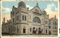 Bapist Temple, Broad And Berks Streets Philadelphia, PA Postcard Postcard