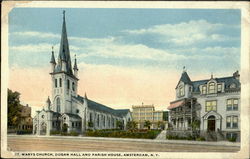 St. Mary'S Church,Dugan Hall And Parish House Amsterdam, NY Postcard Postcard