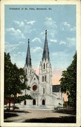 Cathedral Of St. John Savannah, GA Postcard Postcard