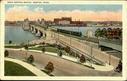 West Boston Bridge Massachusetts Postcard Postcard