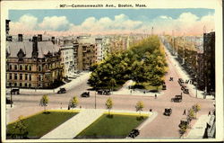 Commonwealth Ave Boston, MA Postcard Postcard