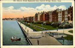 Beacon Street Esplanade from Harvard Bridge Postcard