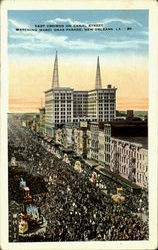 Vast Crowds on Canal Street, Watching Mardi Gras Parade Postcard