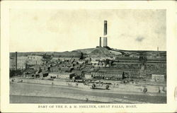 Part Of The B. & M. Smelter Great Falls, MT Postcard Postcard