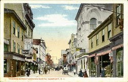 Thames Street Looking North Newport, RI Postcard Postcard