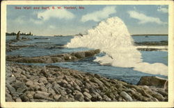 Sea Wall And Surf Postcard