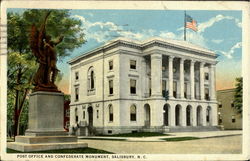 Post Office And Confederate Monument Salisbury, NC Postcard Postcard