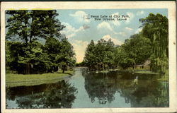 Swan Lake At City Park Postcard