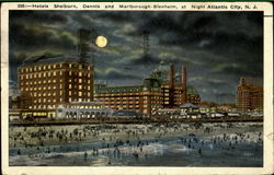 Hotels Shelburn, Dennis and MArlborough-Blenhelm, at Night Atlantic City, NJ Postcard Postcard