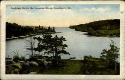 Looking Down The Sasanoa River South Paris, ME Postcard Postcard