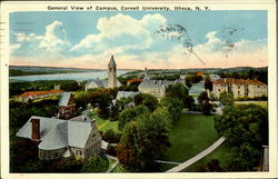 General View Of Campus, Cornell University Postcard