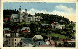 St. Mary'S Church, Rectory And Convent Newport, VT Postcard Postcard