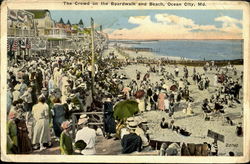 The Crowd On The Boardwalk And Beach Postcard