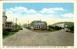 Junction of Commercial and Bradford Streets, Entiring Provincetown Postcard