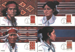 Set of 4: 1986 22c Navajo Indians Postcard