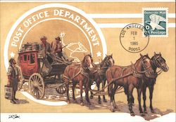 Postal Stagecoach - D Sheet Stamp Postcard