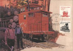 Caboose Locomotive Postcard