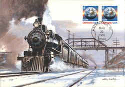 Mail Train - E Coil Stamp Postcard