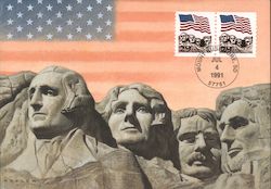 Flag Over Mount Rushmore Coil Postcard