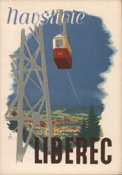 Aerial Tram Liberec, Czechoslovakia Postcard Postcard Postcard