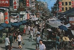 A Busy Market Street in the Heart of Kowloon, Canton Road Hong Kong China Postcard Postcard Postcard