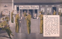 Service Men's Telephone Center Military Postcard Postcard Postcard