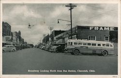 Broadway Looking North from Bus Station Checotah, OK Postcard Postcard Postcard