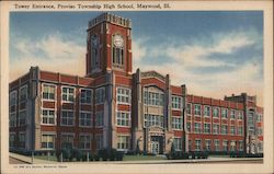 Proviso Township High School - Tower Entrance Maywood, IL Postcard Postcard Postcard