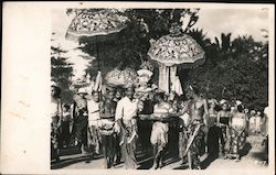 Procession, Parasols Postcard