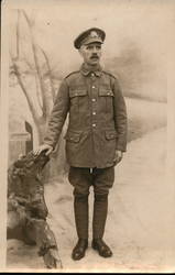 Man in Military Uniform, Canadian or British? Postcard