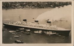 SS Normandie in Quarantine Steamers Postcard Postcard Postcard